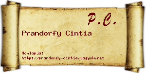 Prandorfy Cintia névjegykártya